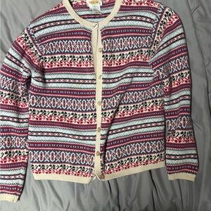 Talbots Multicolor Patterned Cardigan